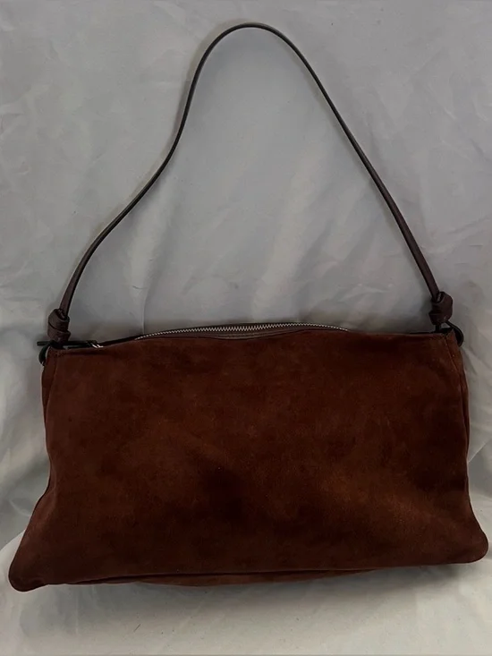 STAUD WALLY BROWN MAHAGONY SUEDE SHOULDER HANDBAG $425 - Picture 4 of 14